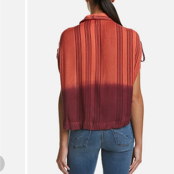 Free People Baby Blues Ombre Button up sleeveless Shirt - Picture 3 of 10